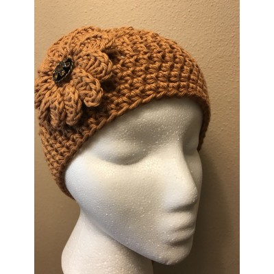 ’s Crocheted Chemo Cap Hat Beanie 100% Premium Cotton Harvest Gold  eb-33411958